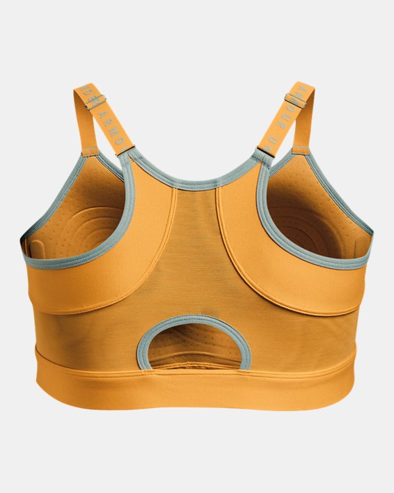 Women's UA Infinity Low Covered Sports Bra, Yellow, pdpMainDesktop image number 5